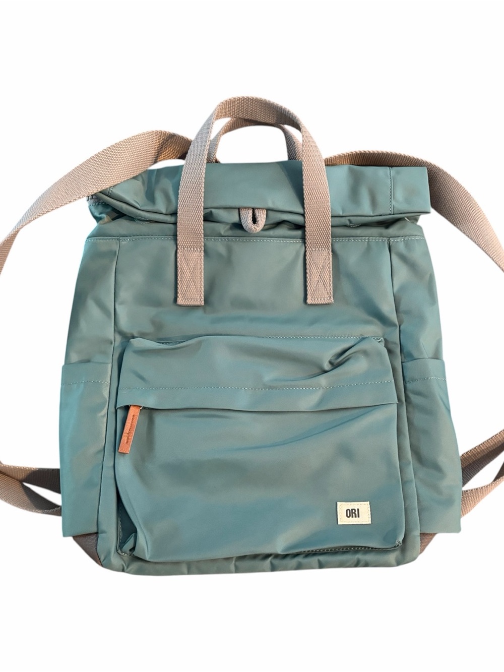 ORI London Canfield B Large Roll Top Backpack Teal Sage Green